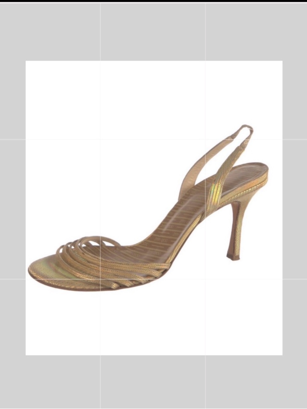 Jimmy Choo Gold Slingback Strappy Heels